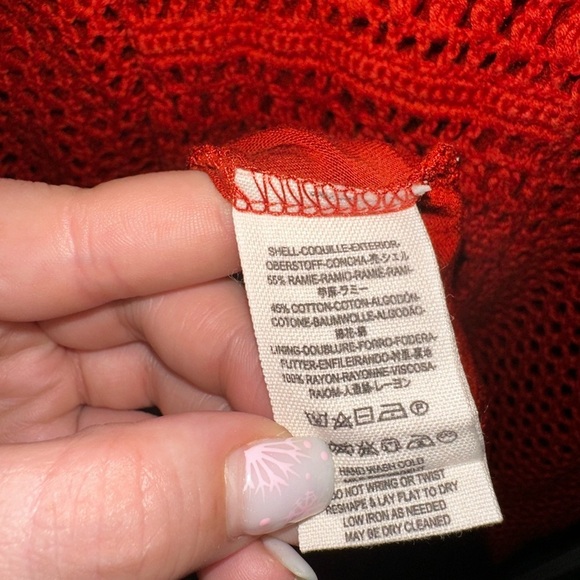 Free People burnt orange crochet bohemian boho sleeved dress beach summer XS - Picture 12 of 16